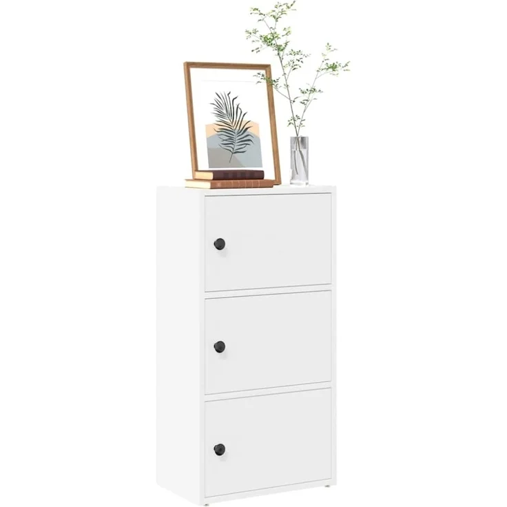vidaXL Bücherregal Weiß 40x24x77 cm Holzwerkstoff 860364 – Bild 1