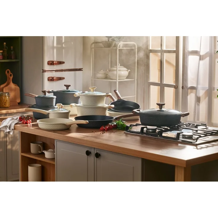 RESTO Kitchenware Bratentopf Ran, Kochtopf antihaftbeschichtet und spülmaschinenfest, Aluminiumguss (2-tlg), Geeignet für alle Herdarten, auch Induktion, im Geschenkkarton – Bild 3