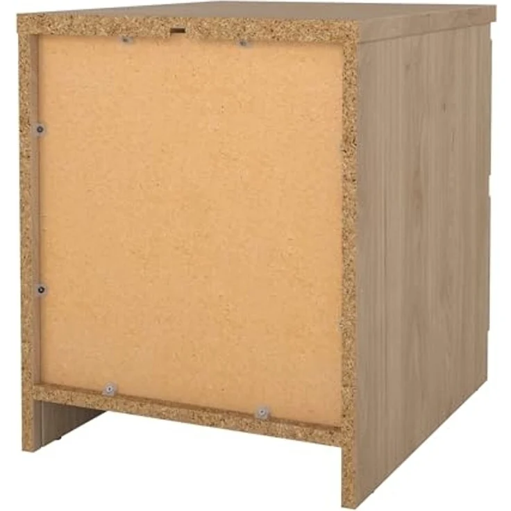 Dmora - Nachttisch Garance, Niedrige Kommode, Tisch, Multifunktionaler Nachttisch, 50x40 h50 cm, helle Eiche – Bild 6