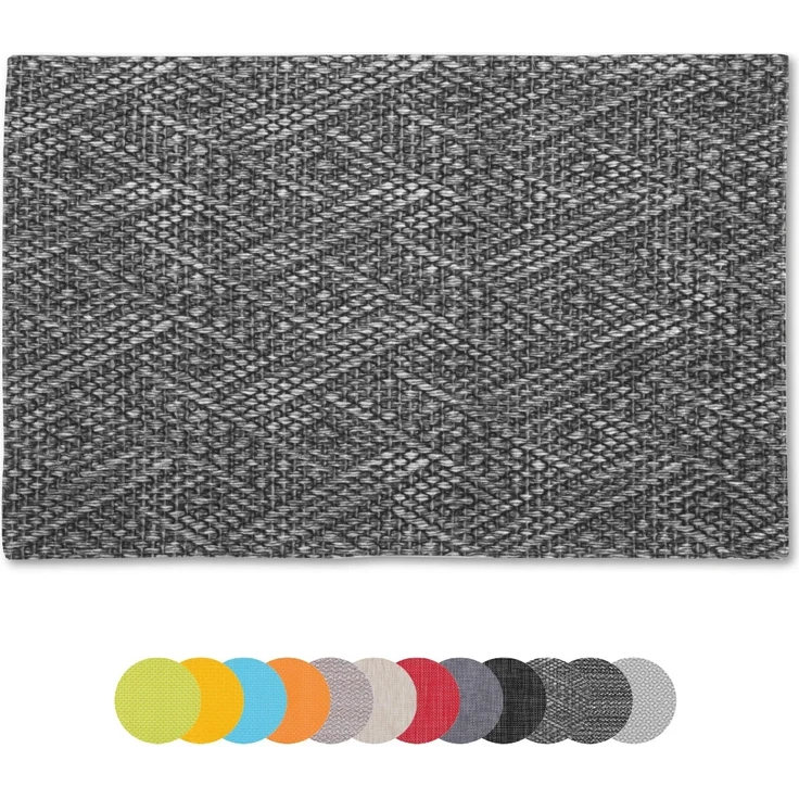 1er Set Tischset Platzset Tischmatte Platzdeckchen ca. 30x45 cm Auswahl: geflochten - grau – Bild 1
