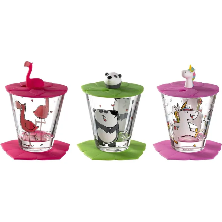 Leonardo BAMBINI 1 Kinderbecherset Flamingo Einhorn Panda 9-teilig