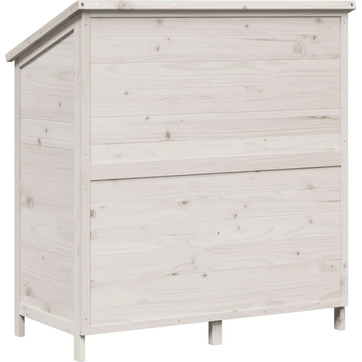 vidaXL Gartenschuppen Weiß 106,5 x 56 x 113,5 cm Massivholz aus Fichte 42033441 – Bild 7