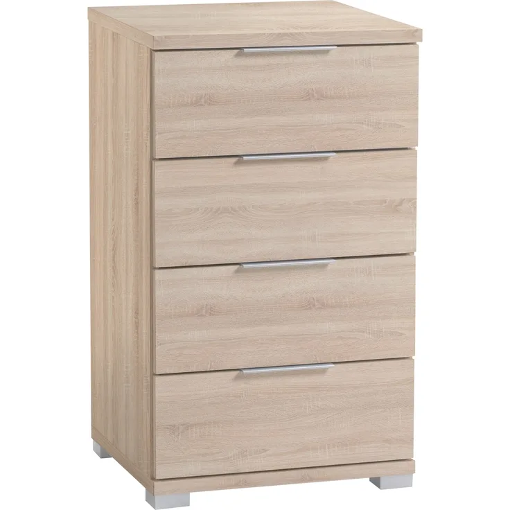 Nachtkommode >Smilla< in Eiche Sonoma, Melamin - 46x79x42cm (BxHxT)
