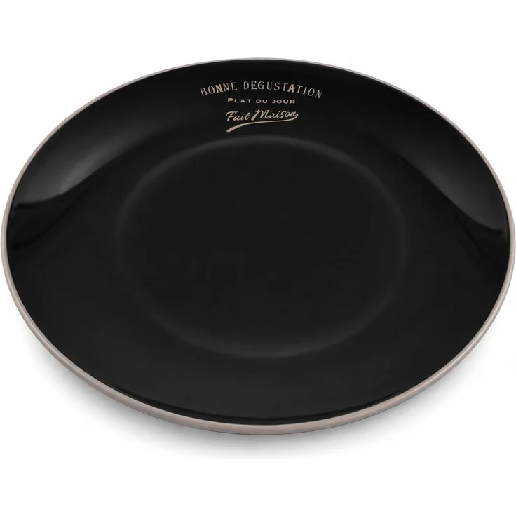 Speiseteller Teller Bonne dégustation Keramik 27cm Antic Line SEB17172 Schwarz