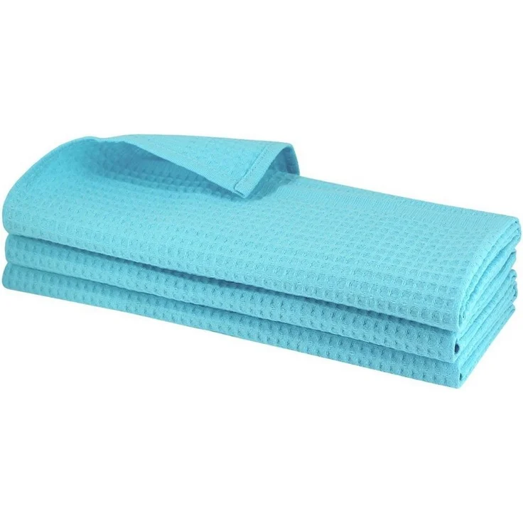 Engelland Geschirrtuch Poliertuch, (Vorteils-Set, 3-tlg, Waffel-Pique), 100 % Baumwolle, integrierte Aufhängeschlaufe, 70x50 cm – Bild 1