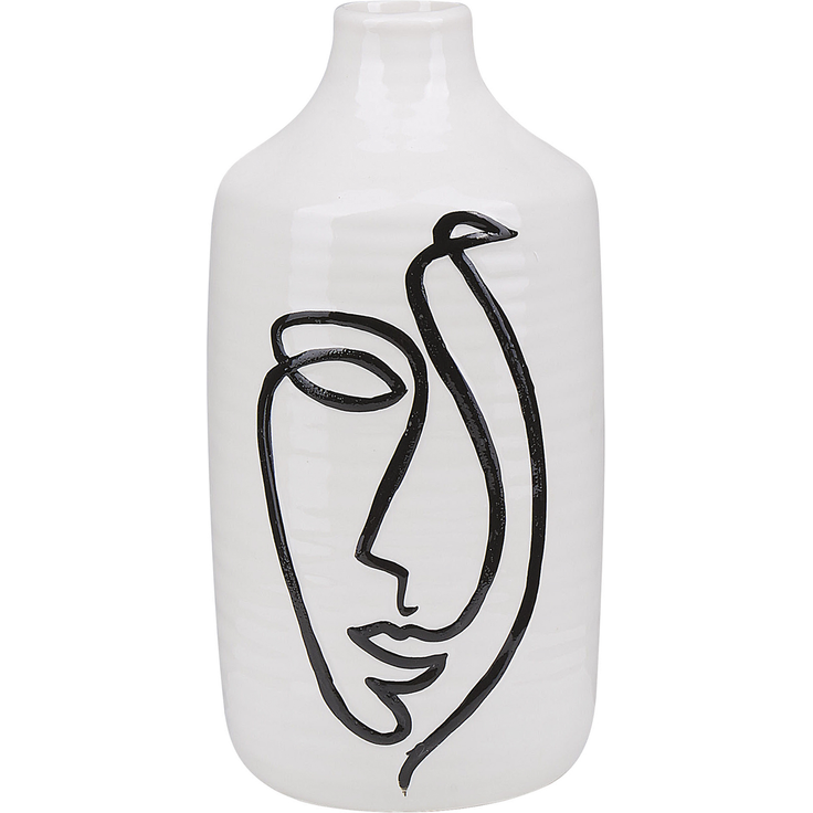 Blumenvase AENUS Steinzeug 22 cm Weiß