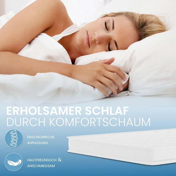 ELONEO Komfortschaum Topper Matratzenauflage, 8 cm dick, 180x200 cm – Bild 4