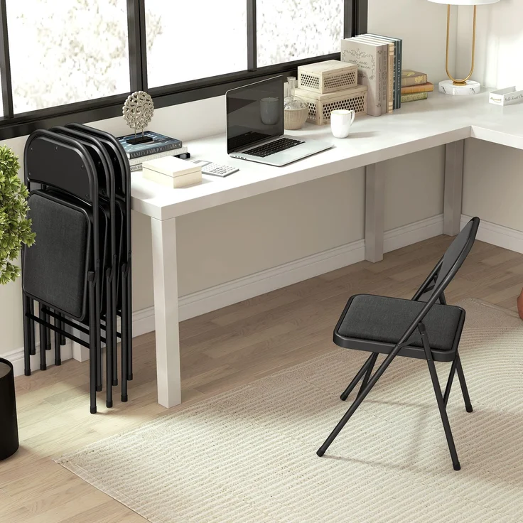 HOMCOM Klappstühle, Polyester, Stahl, Schwarz, 46L x 45B x 78H cm – Bild 7