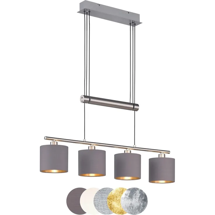 lightling Pendelleuchte Marita, höhenverstellbar, ohne Leuchtmittel, moderne Pendellampe, taupe