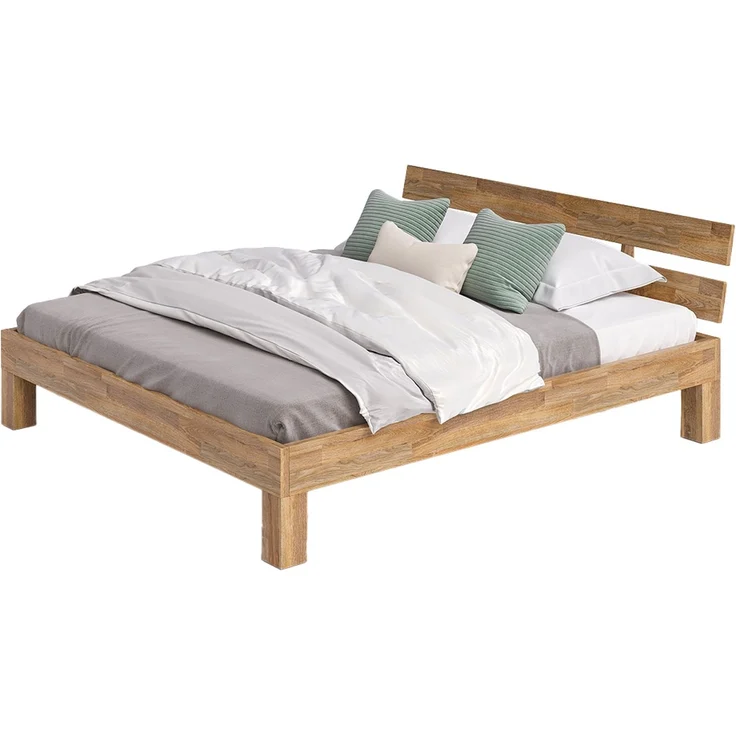 skølm 'Floki' Bett 180x200 cm, Bettgestell, natur geölt, Massivholzbett aus Eiche, Doppelbett mit Bettkopf – Bild 9