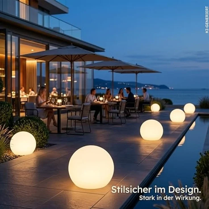 esotec LED Gartenleuchte Solar Leuchtkugel Siena D=40cm multicolor, USB, Fernbedienung 102892, LED fest integriert – Bild 2