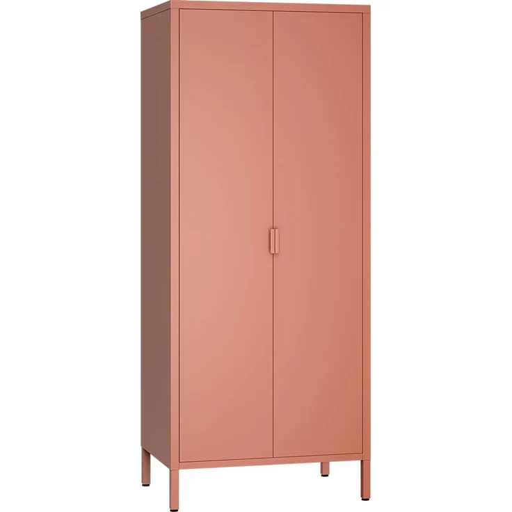 skølm 'Ituri' Kleiderschrank, Metall, 170x45x80 cm, terrakotta, Garderobe mit 4 Fächern und 2 Kleiderstangen – Bild 2
