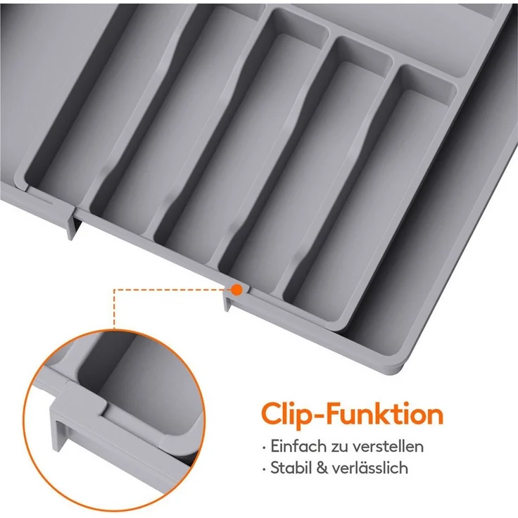 Lifewit Besteckeinsatz Besteckkasten für Schubladen, Verstellbarer Besteckhalter (1 St) – Bild 4