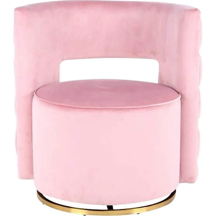 Glamouröser Samt-Polsterstuhl Rosa & Gold – Eleganter Sessel mit Komfort – Bild 2