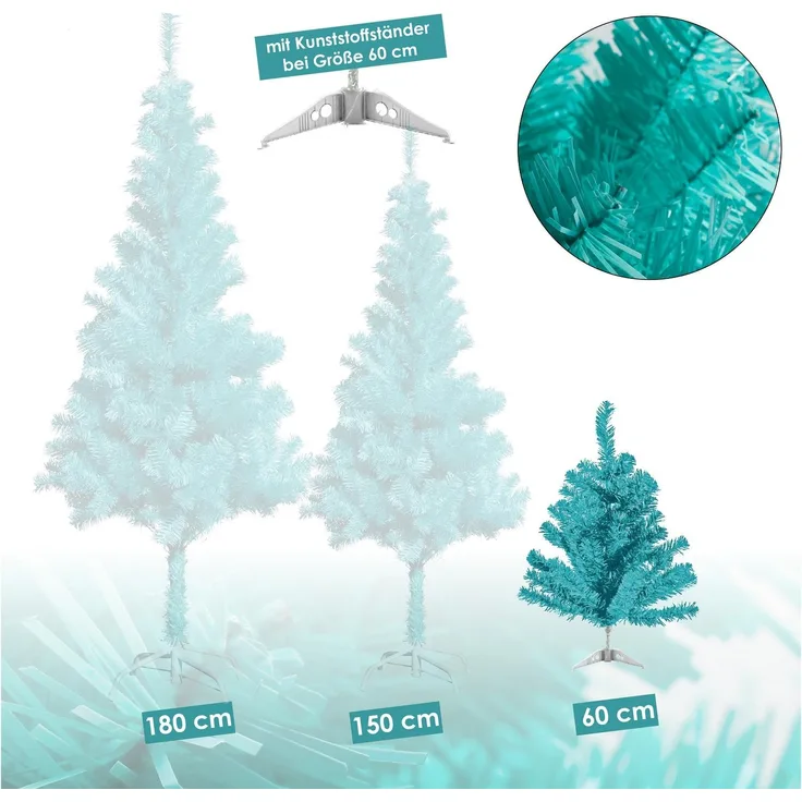 Künstlicher Weihnachtsbaum inkl. Ständer Tannenbaum Christbaum türkis 60cm