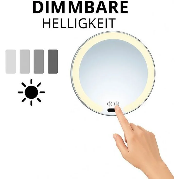 Libaro Kosmetikspiegel mit Sensor + Dimmer LED 7-fach Vergößerung VITTORA Schminkspiegel, Vergrößerungsspiegel 7x Bewegungssensor Wandmontage weißes Kabel Licht – Bild 4