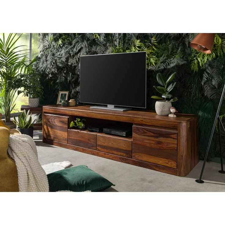 TV-Board Sheesham 200x45x50 walnuss gewachst TORONTO #251 – Bild 9