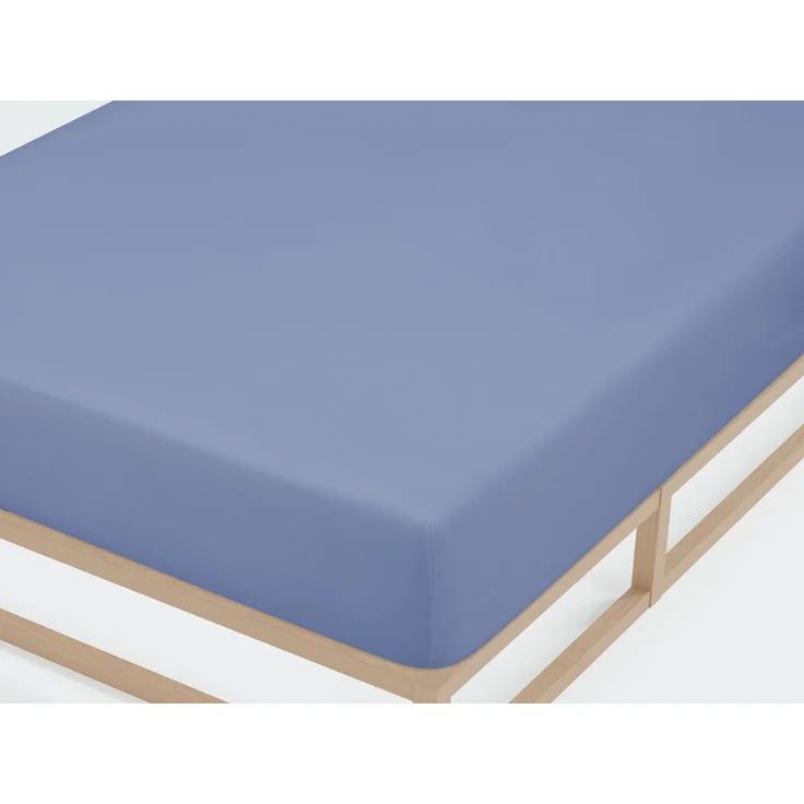 biberna Jersey-Elastic-Spannbetttuch 0077866, blau, 1x 90x190 cm - 100x220 cm – Bild 1