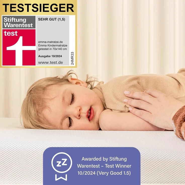 Emma Classic Kindermatratze 70x140 cm – Testsieger – Beste Babymatratze Aller Zeiten (Stiftung Warentest) – Atmungsaktiv, Oeko-TEX® Zertifiziert, Waschbar – Für Babybett & Kinderbett – Bild 3