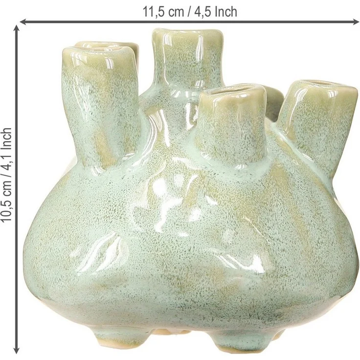 Viana Übertopf Maritime Deko Vase Korallen Hellgrün Keramik Trockenblumen – Bild 2