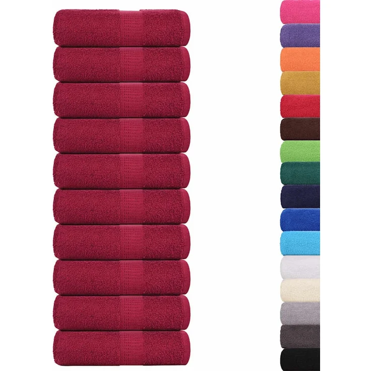 vidaXL Waschtücher FROGN 10 Stk. Bordeaux 30x30 cm 360 g/m² 136730 – Bild 2
