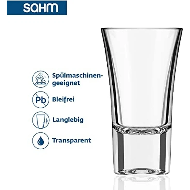 SAHM Schnapsglas Schnapsgläser Set (6 STK) - 57ml Original Shotgläser Set, Edles Glas, 100% recyclebar – Bild 4