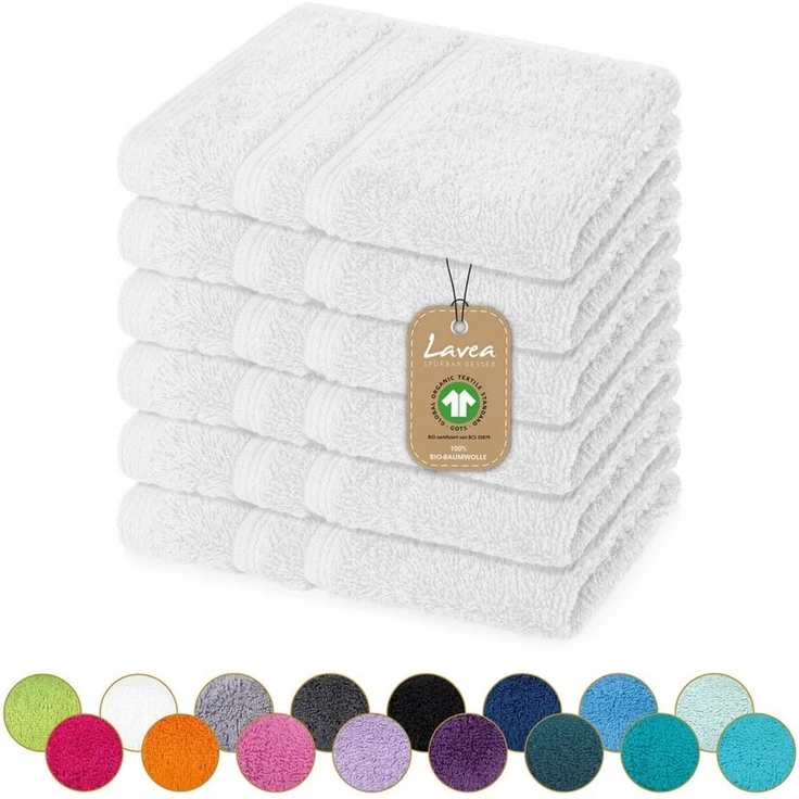 Lavea Seiftuch Bali, 30x30cm aus 100% Bio-Baumwolle, einzigartig weiche Seiftücher mit Aufhänger (Set, 6-St), hochwertige und nachhaltige Premium Waschlappen - schonende Reinigung – Bild 5