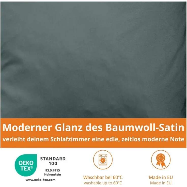 sleepling Bettwäsche Satin Wendebettbezug, Satin, glänzender Satin-Look – Bild 3