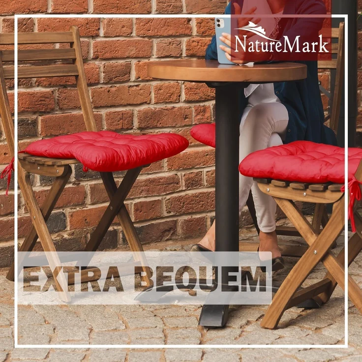 NatureMark Sitzkissen Sitzkissen 40 X 40 CM, Universal Sitzpolster Kissen, schadstoffgeprüft, Rot – Bild 1