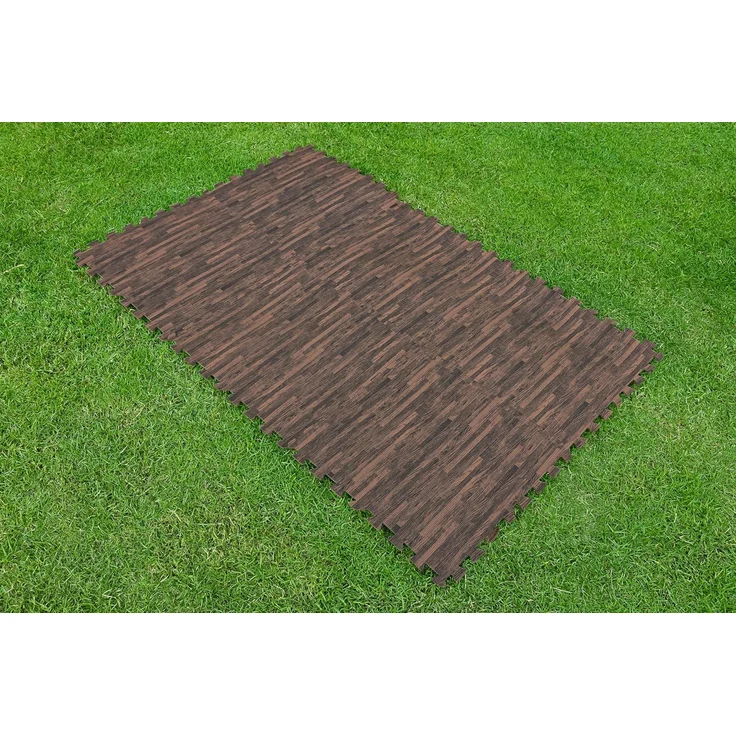 Pool-Bodenschutzfliesen Set 12 Stück á 50 x 50 cm, Holz-Optik (Palisander) – Bild 8