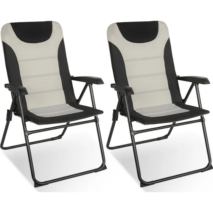 HOMECALL Campingstuhl Gartenstuhl Gepolsterter Klappstuhl für Wohnwagen Outdoors-150kg (2 St), Hochlehner Anglerstuhl mit 5-fach verstellbarer Rückenlehne – Bild 1