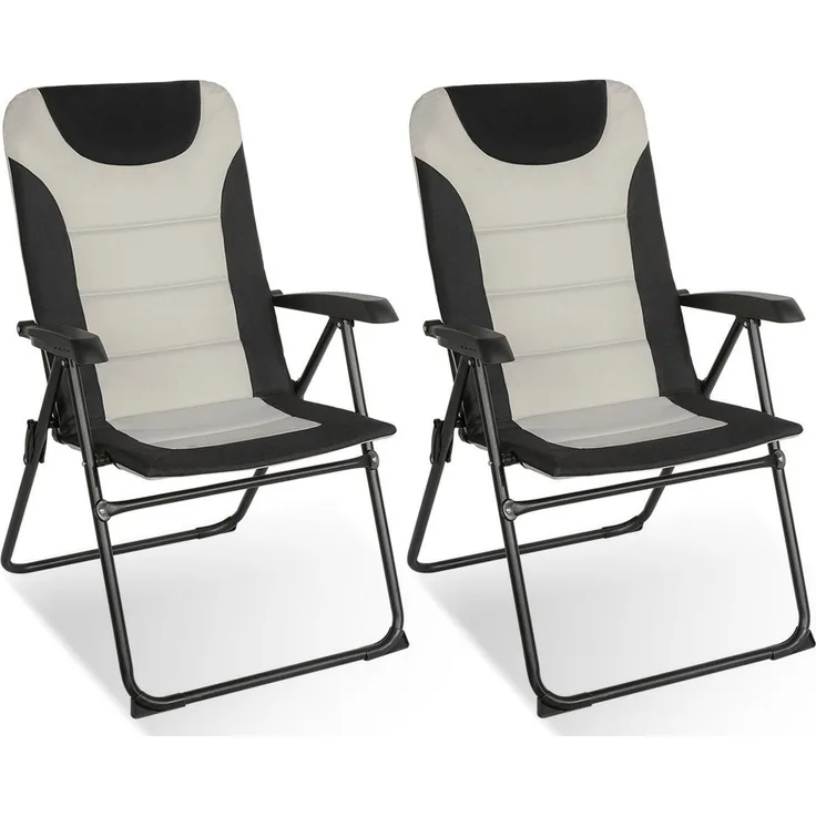 HOMECALL Campingstuhl Gartenstuhl Gepolsterter Klappstuhl für Wohnwagen Outdoors-150kg (2 St), Hochlehner Anglerstuhl mit 5-fach verstellbarer Rückenlehne