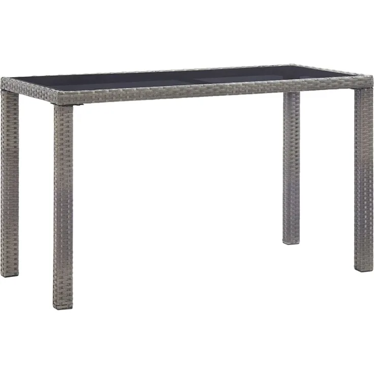 Gartentisch, Balkontisch, Esstisch Anthrazit 123 x 60 x 74 cm Poly Rattan