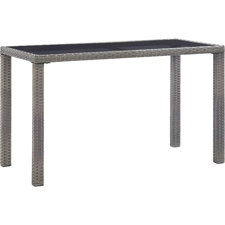 Gartentisch, Balkontisch, Esstisch Anthrazit 123 x 60 x 74 cm Poly Rattan – Bild 1