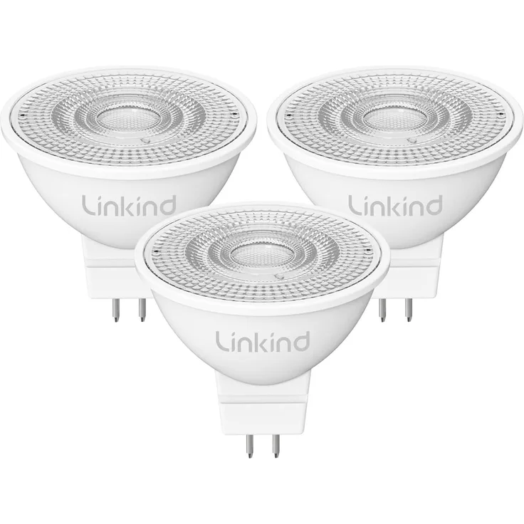 Linkind 12V LED Spot 35W GU5.3 Lampen, 3,4W (ersetzt 35W) Warmweiß 2700K, 360lm/ 36°Strahlwinkel Niedervolt MR16 LED Reflektorlampen, nicht dimmbar, 3 Stück