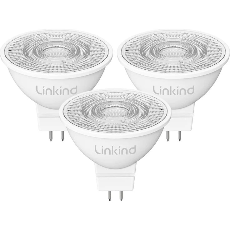 Linkind 12V LED Spot 35W GU5.3 Lampen, 3,4W (ersetzt 35W) Warmweiß 2700K, 360lm/ 36°Strahlwinkel Niedervolt MR16 LED Reflektorlampen, nicht dimmbar, 3 Stück