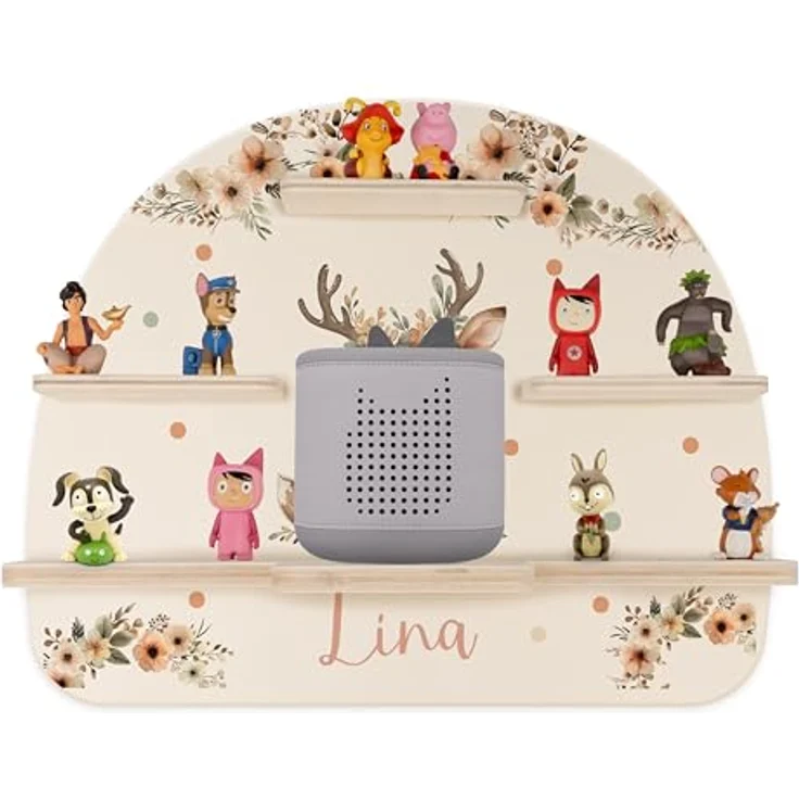 Kidsmood - Tonie Regal fürs Kinderzimmer– Liebevoll gestaltetes Wandregal mit abgerundeten Ecken & Kanten für Toniebox 2 mit Namen & Metallplättchen | Personalisierte Geschenke für Kinder – Bild 7
