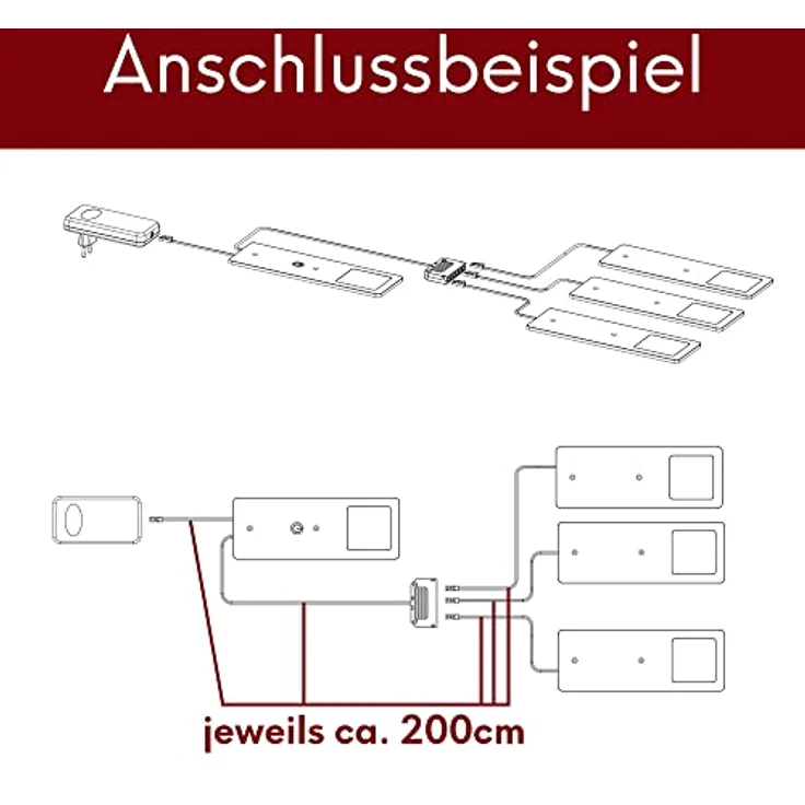 kalb LED Unterbauleuchte schwarz 5W- sehr flache Küchenleuchte mit Touch-Dimmfunktion, 3er Set neutralweiß, neutralweiss – Bild 5