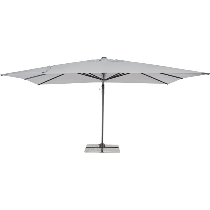 Sonnenschirm Vega aus Aluminium, modern und 360° schwenkbar, hellgrau, rechteckig 3x4 m – Bild 3