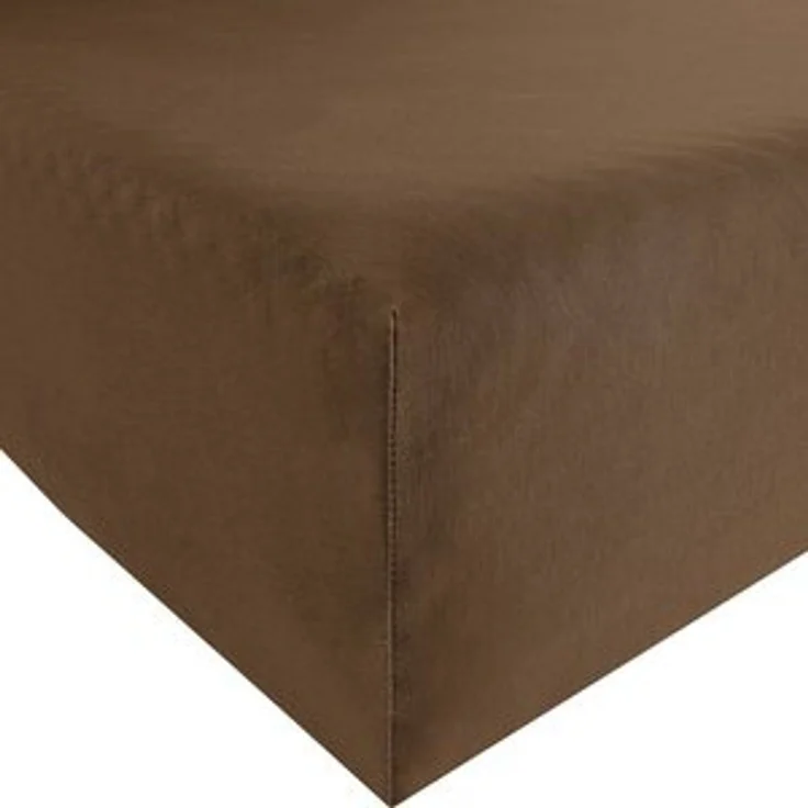 Erwin Müller 'Freising' Spannbettlaken, Gummizug: Rundumgummi, 1 Stück, Elasthan-Jersey-Stretch Uni, Dunkelbraun, Spannbettlaken - 90x190 cm - 100x220 cm – Bild 6