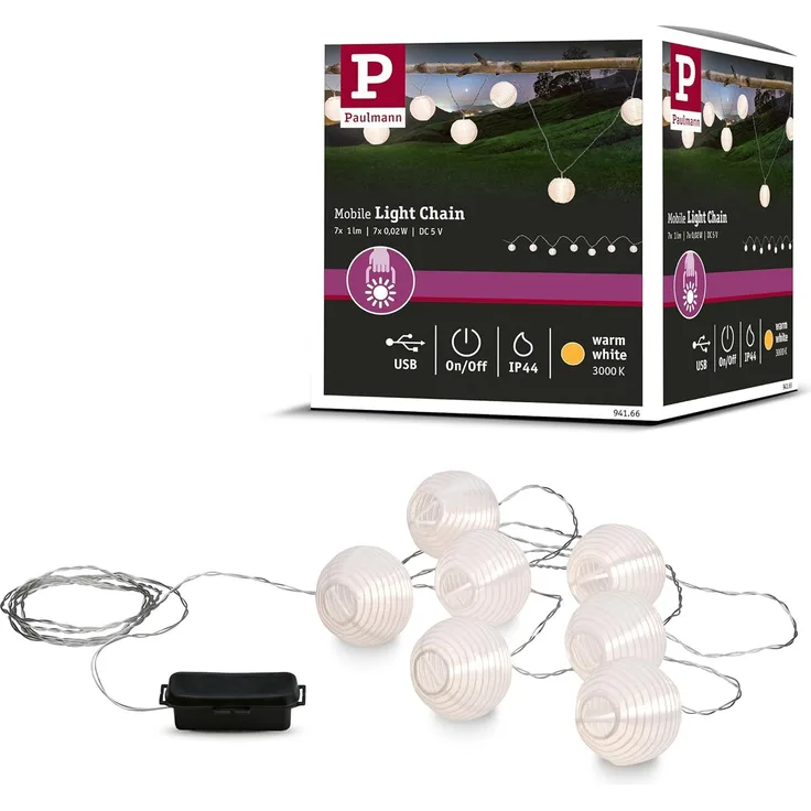 Paulmann No. 94166 Outdoor Lichterkette Mobile Lampion IP44