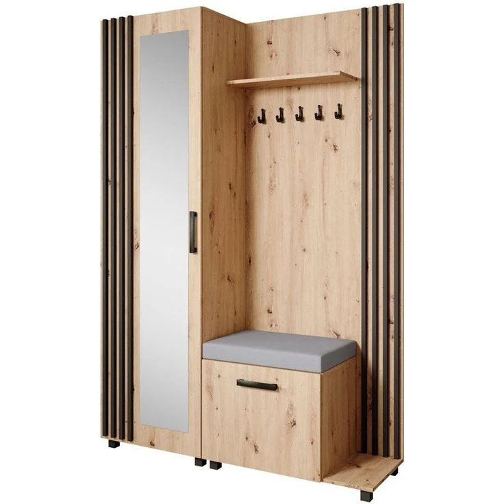 Beautysofa Garderoben-Set Livia – Design, Funktion und Ordnung in Perfektion, (Geräumiger Schuhschrank, mit praktischer Kleiderstange) – Bild 5
