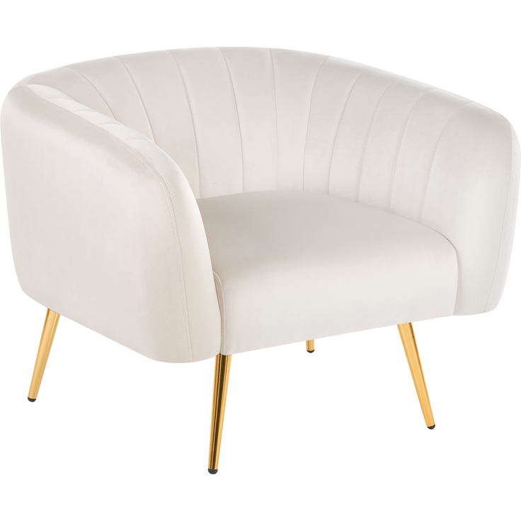 Sessel LACONIA Samtstoff Creme