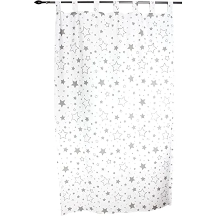 TupTam Kinderzimmer Vorhänge Baby Gardinen mit Schleifen 2er Set, Farbe: Graue Galaxie, Größe: ca. 155x95 cm – Bild 6