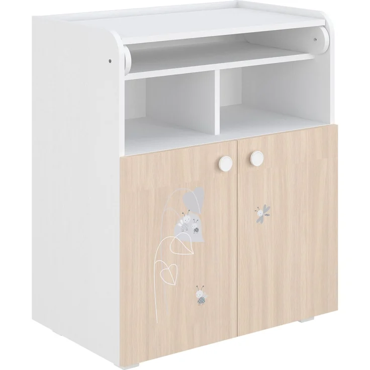 Shefa Kids Wickelkommode 700 Amis - Weiß / Pastell Eiche - 70 cm breit – Bild 1