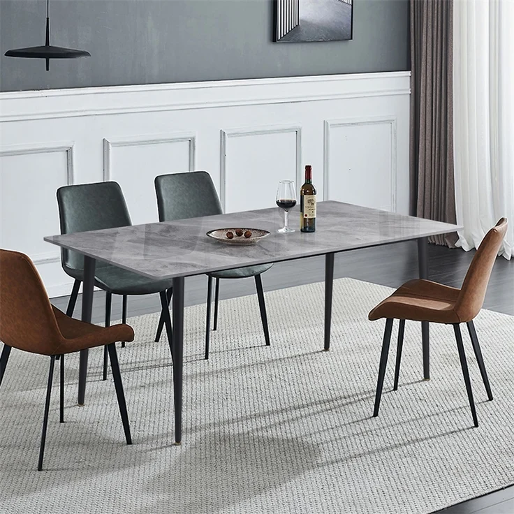 FATIVO Esstisch Esszimmertisch Sinterstein Kchentisch Brotisch 120x70x76 cm Restaurant Luxus Grau – Bild 2