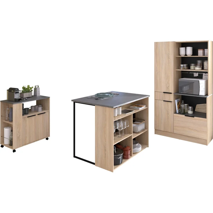 Buffet >Fumay 3< (3-teilig) Buffet 100x186x45, Theke 109x90x80, Beistelltisch 75x81x40 – Bild 1