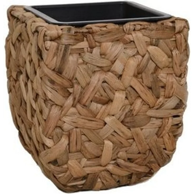 VIVANNO Pflanzkübel Wasserhyazinthe WILD Würfel, Natur Geflochten 25x25x30 cm – Bild 4