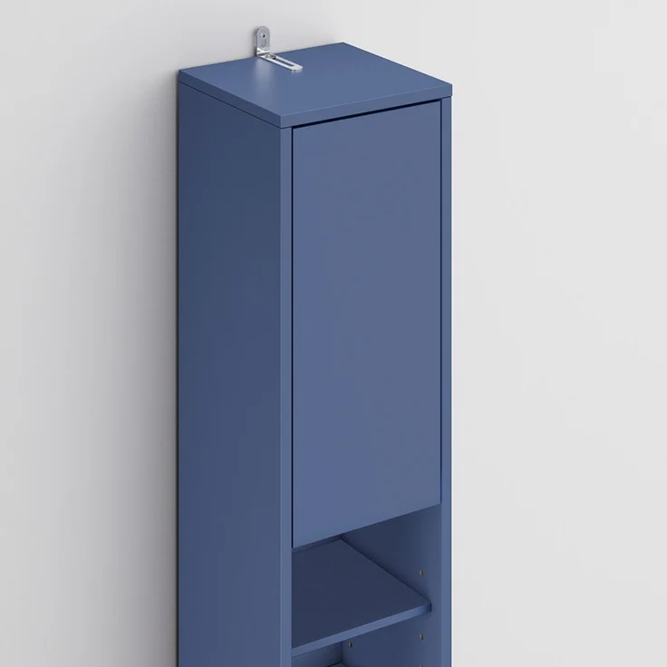 SoBuy BZR34-II-B Badezimmer-Hochschrank, MDF, Lackiert, Blau, 65 x 170 x 32 cm – Bild 7