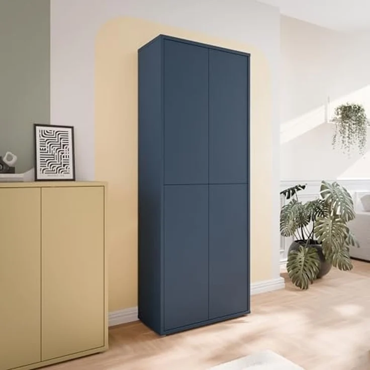 FORTE Schuhschrank Alice Springs, Schuhschrank, Höhe 191,9 cm, 4 Türen, viel Platz (B/H/T 74,5/191,9/34,9 cm) Stauraumschrank, Mehrzweckschrank, Breite 74,5 cm, mit 8 Böden – Bild 3